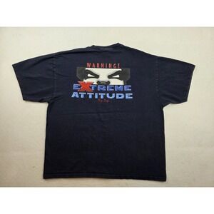 Vintage Y2K Big Dogs Warning Extreme Attitude WWF‎ Parody Double-sided Mens XL